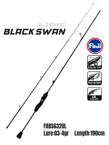 Fujin Dragon 2000s Black Swan 190cm 03-4 Gr Aji Lrf Olta Takımı Seti