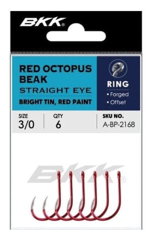 BKK Red Octopus Beak Straight Eye Olta İğnesi