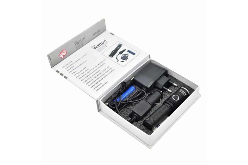 Black Watton WT-089 Yüksek Güçlü El Feneri Şarj Edilebilir