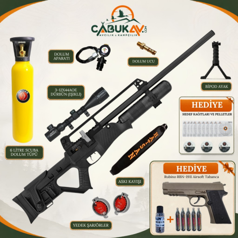 Hatsan Blitz 6,35 mm Otomatik Full + PCP Havalı Tüfek Seti
