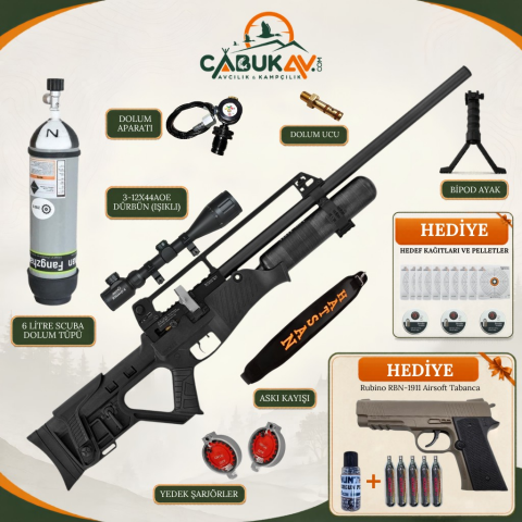 Hatsan Blitz 6,35 mm Otomatik Full PCP Havalı Tüfek Seti