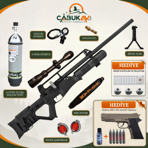 Hatsan Blitz 6,35 mm Otomatik Standart PCP Havalı Tüfek Seti