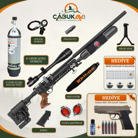 Hatsan Factor Sniper Long 6.35mm Pro PCP Havalı Tüfek Seti