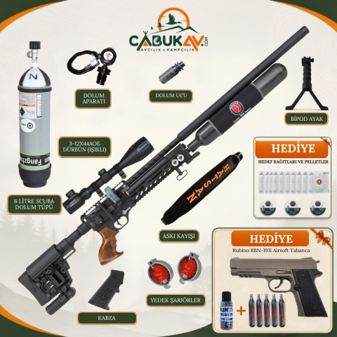 Hatsan Factor Sniper Long 6.35mm Full PCP Havalı Tüfek Seti