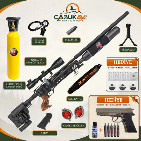 Hatsan Factor Sniper Long 6.35mm Full+ PCP Havalı Tüfek Seti