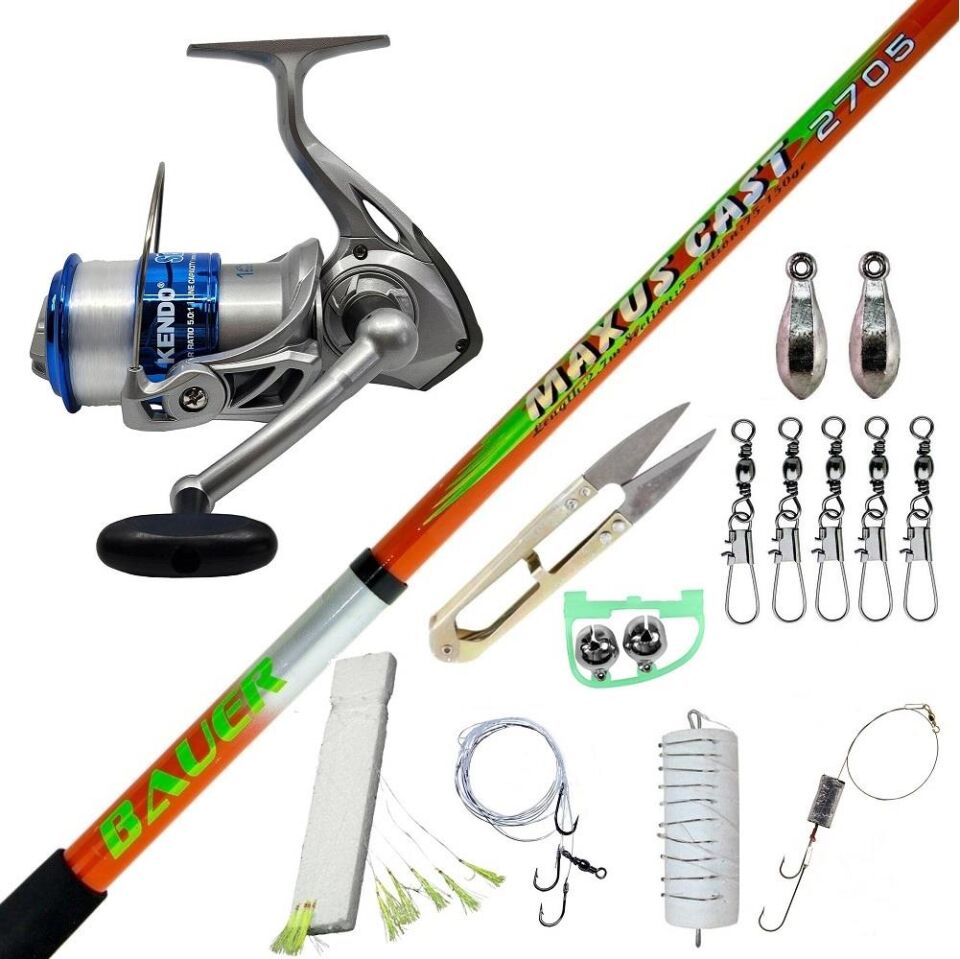 Bauer MaxusCast 350cm 100-250Gr Kendo Sea Power 6000 Olta Takımı Seti