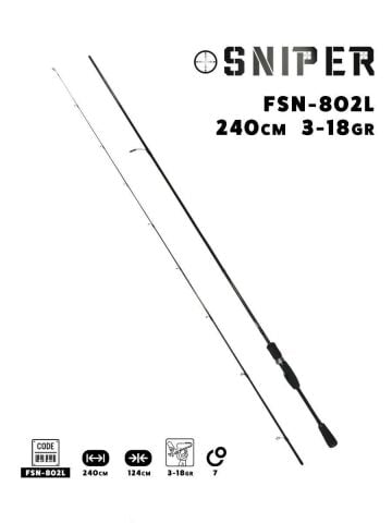 Fujin Sniper 240cm 3-18gr Light Spin Olta Kamışı