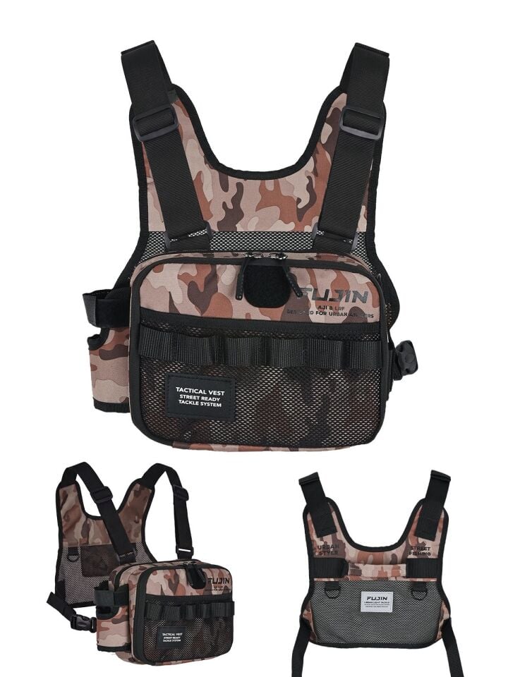 Fujin Tactical Vest Brown Camo Balıkçı Çantası