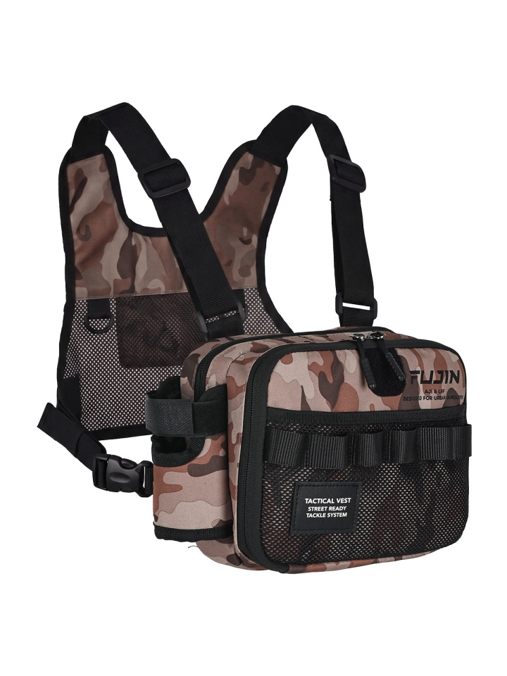 Fujin Tactical Vest Brown Camo Balıkçı Çantası