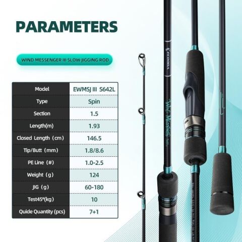 Ecooda Wind Meesenger 3 193cm 60-180g Slow Jigging Kamışı
